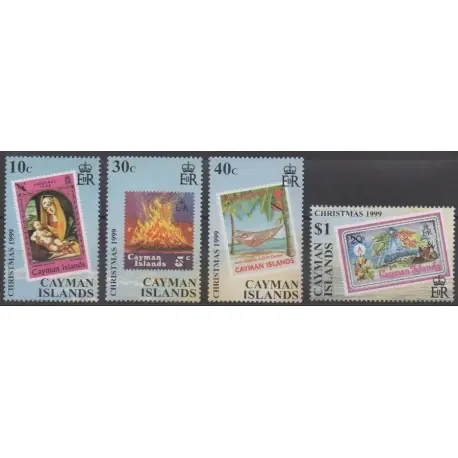 Caïmans (Iles) - 1999 - No 834/837 - Noël - Timbres sur timbres Prix Cassé
