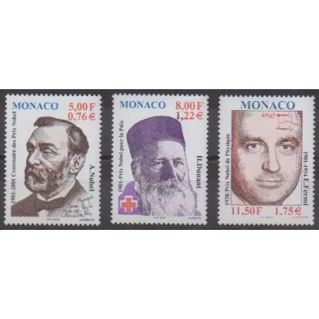 Vente Directe Monaco - 2001 - No 2314/2316 - Célébrités