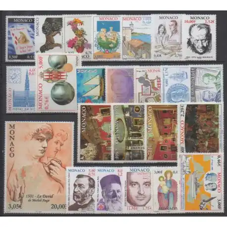 Monaco - Année complète - 2001 - No 2295/2318 Nouvelle Collection