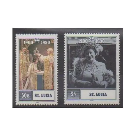 Haute Qualité Sainte-Lucie - 1990 - No 958/959 - Royauté - Principauté