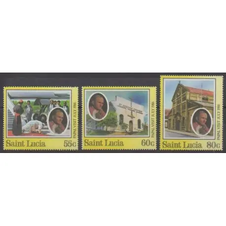 Original Sainte-Lucie - 1986 - No 818/820 - Papauté