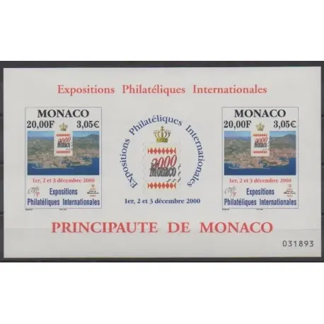 Monaco - Blocs et feuillets - 2000 - No BF85 - Exposition Original