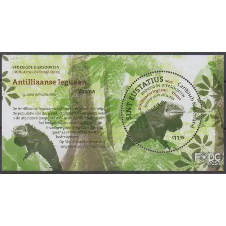 Pays-Bas caribéens - Saint-Eustache - 2017 - No BF2 - Reptiles - Espèces menacées - WWF Prix Réduit