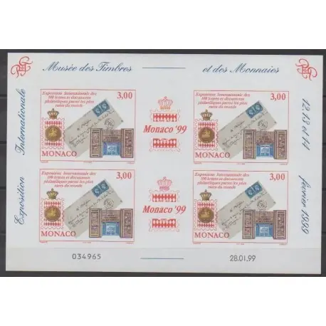 Meilleur Choix Monaco - Blocs et feuillets - 1999 - No BF81 - Exposition - Philatélie