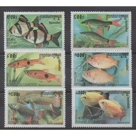 Top Qualité Cambodge - 1999 - No 1667/1672 - Animaux marins