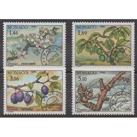 Prix Choc Monaco - Préoblitérés - 1990 - No P106/P109 - Arbres - Fruits ou légumes