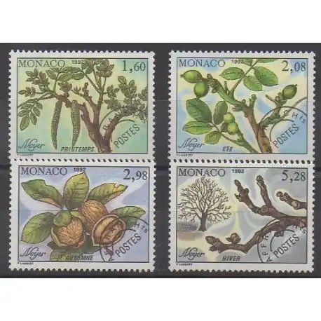 Monaco - Préoblitérés - 1992 - No P110/P113 - Arbres - Fruits ou légumes Promotion Saisonnière