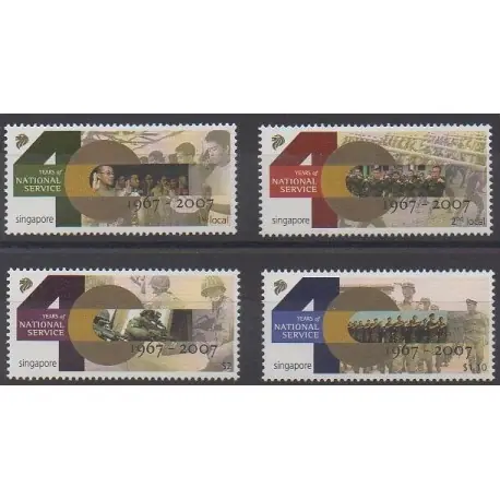 Certifié Singapour - 2007 - No 1553/1556 - Histoire militaire