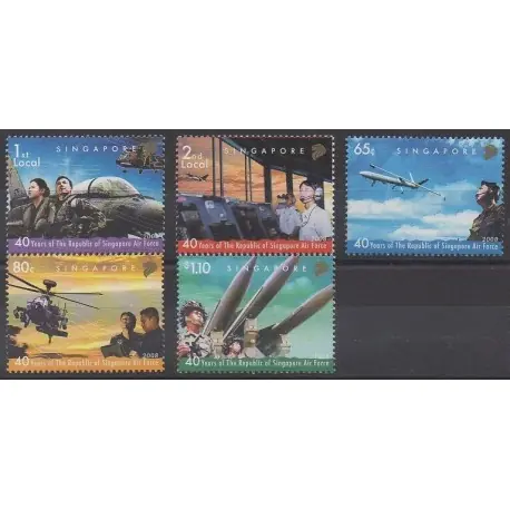 Haute Qualité Singapour - 2008 - No 1662/1666 - Histoire militaire - Aviation