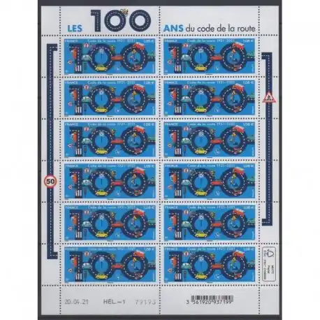 Original France - Feuillets de France - 2021 - No F27 - 100 ans du code de la route