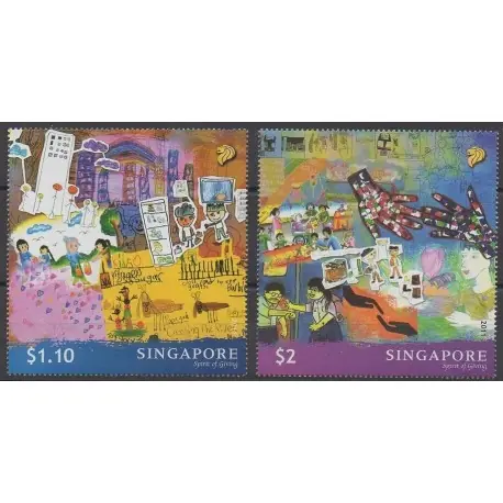 Offre Spéciale Singapour - 2011 - No 1808/1809 - Dessins d'enfants