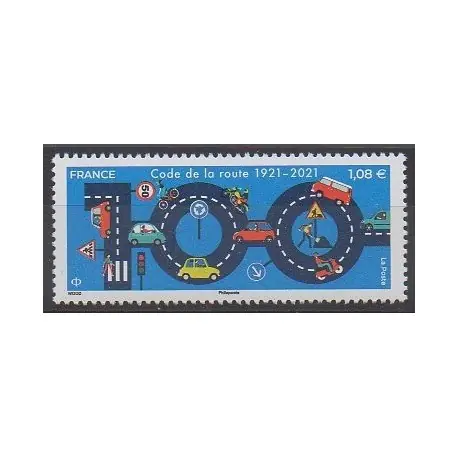 France - Poste - 2021 - No 5493 - Code de la route Solde