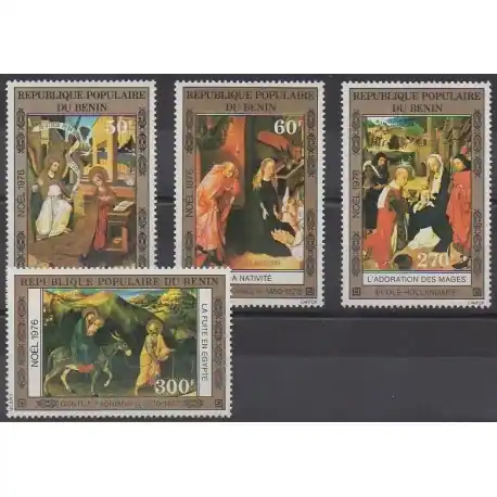 Bénin - 1976 - No PA263/PA266 - Peinture - Noël Vente Flash