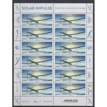 Achat Immédiat France - Feuillets de France - 2021 - No F30 - Solar Impulse - Aviation - Environnement