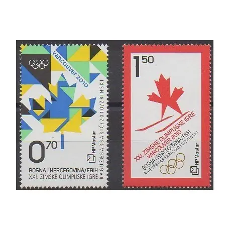 Garantie Incluse Bosnie-Herzégovine Herceg-Bosna - 2010 - No 251/252 - Jeux olympiques d'hiver