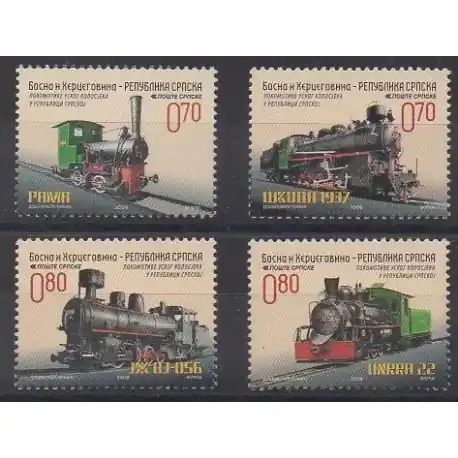 Bon Plan Bosnie-Herzégovine République Serbe - 2009 - No 446/449 - Chemins de fer