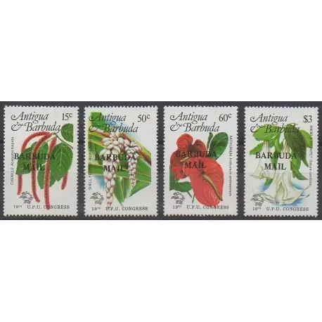 Artisanat Barbuda - 1984 - No 688/691 - Fleurs - Service postal