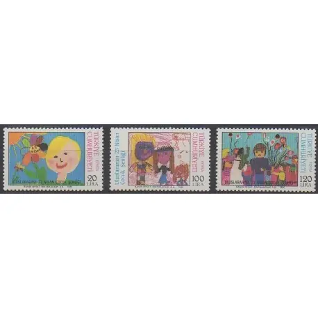 Turquie - 1986 - No 2491/2493 - Dessins d'enfants Paiement Sécurisé