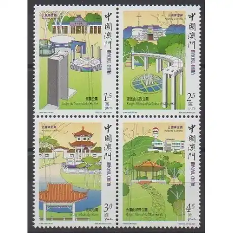 Nouveauté Macao - 2001 - No 1073/1076 - Parcs et jardins