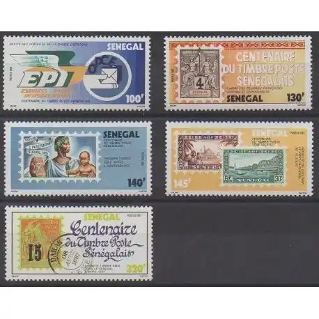 Nouvelle Collection Sénégal - 1987 - No 698/702 - Timbres sur timbres