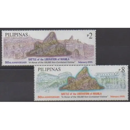 Philippines - 1995 - No 2142/2143 - Histoire militaire En Vogue