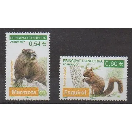 Prix Bas Andorre - 2007 - No 634/635 - Mammifères