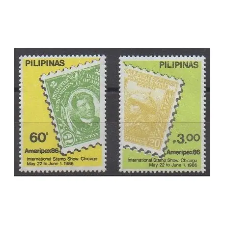 Philippines - 1986 - No 1503/1504 - Timbres sur timbres Marque