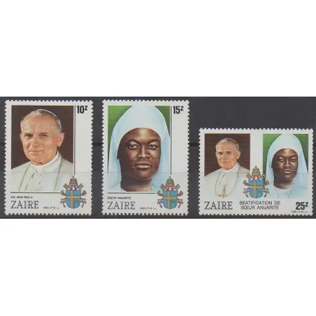 Zaïre - 1986 - No 1235/1237 - Papauté Expédié Aujourd’hui