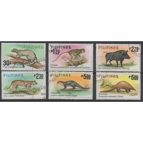 Philippines - 1979 - No 1121/1126 - Mammifères - Oblitérés Fait Main