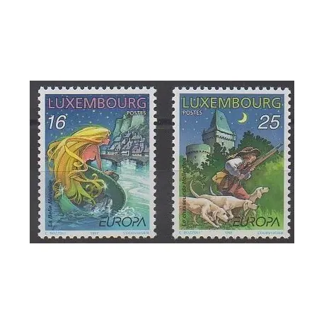 Marque Luxembourg - 1997 - No 1368/1369 - Littérature - Europa