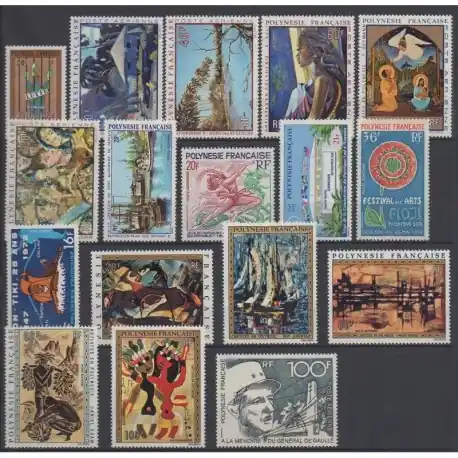 Polynésie - Année complète - 1972 - No 92 - PA55/PA70 Gros Lot