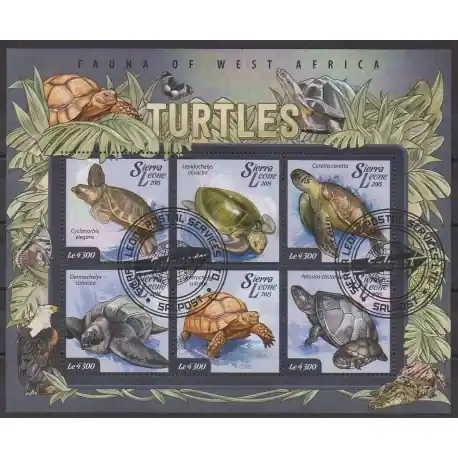 Livraison Gratuite Sierra Leone - 2015 - No 5065/5070 - Reptiles - Oblitérés