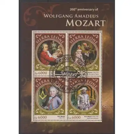 Top Vente Sierra Leone - 2016 - No 5765/5768 - Musique - Oblitérés