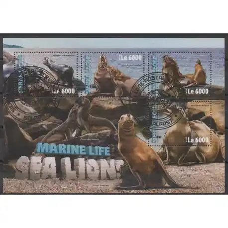 Populaire Sierra Leone - 2016 - No 5845/5848 - Mammifères - Vie marine - Oblitérés