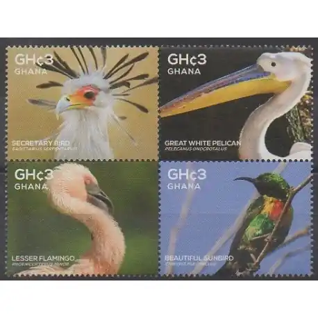 Livraison Mondiale Ghana - 2015 - No 3599/3602 - Oiseaux