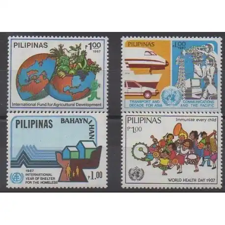 Philippines - 1987 - No 1595/1598 - Nations unies Authentique