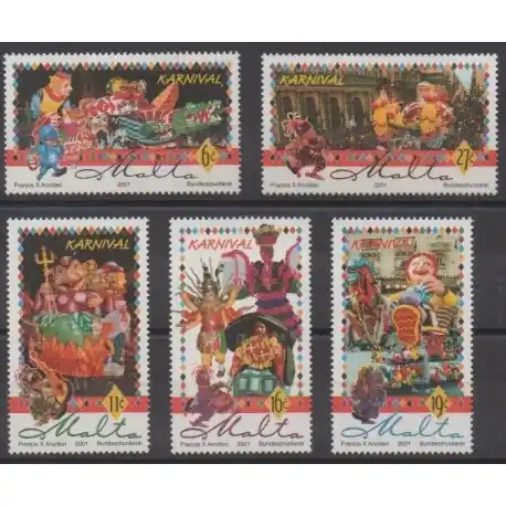 Malte - 2001 - No 1125/1129 - Masques ou carnaval Original