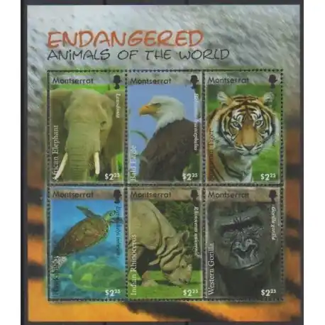 Produit De Marque Montserrat - 2008 - No 1278/1283 - Animaux - Espèces menacées - WWF