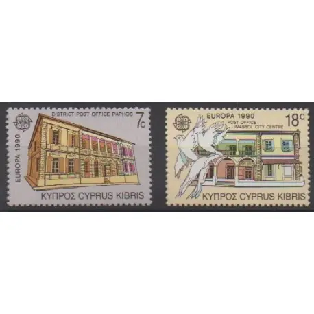 Chypre - 1990 - No 746/747 - Service postal - Europa Commander Vite