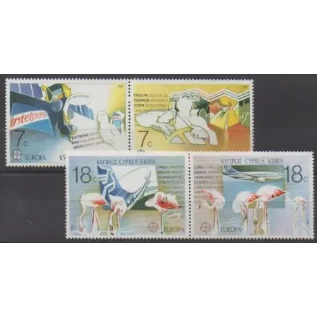 Authentique Chypre - 1988 - No 691/694 - Télécommunications - Transports - Europa
