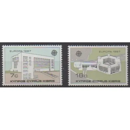 Chypre - 1987 - No 677/678 - Architecture - Europa Usine Directe