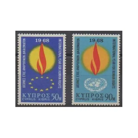 Chypre - 1968 - No 297/298 - Droits de l'Homme Jusqu’à Épuisement Des Stocks