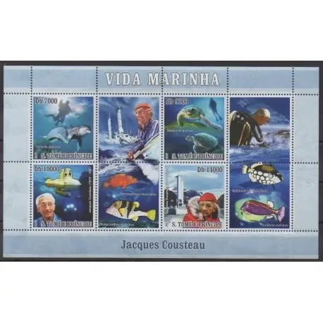 Original Saint-Thomas et Prince - 2007 - No 2288/2291 - Vie marine - Célébrités