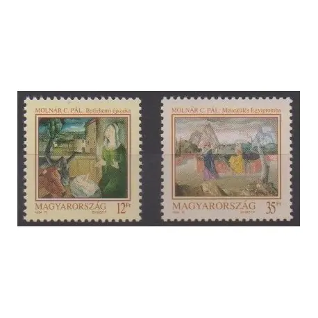 Hongrie - 1994 - No 3483/3484 - Peinture - Noël Petit Prix