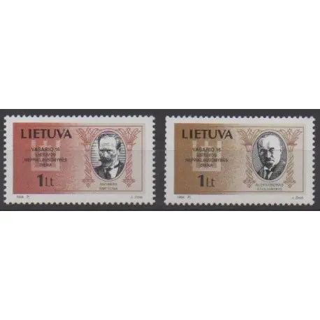 Lituanie - 1994 - No 478/479 - Célébrités Meilleur Choix
