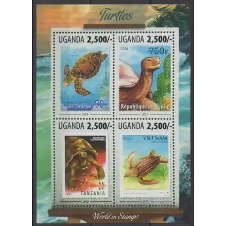 Top Qualité Ouganda - 2013 - No 2578/2581 - Tortues - Timbres sur timbres