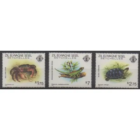 Gros Lot Seychelles Zil Eloigne Sesel - 1983 - No 60/62 - Reptiles