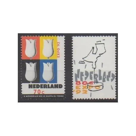 Certifié Pays-Bas - 1992 - No 1397/1398 - Exposition