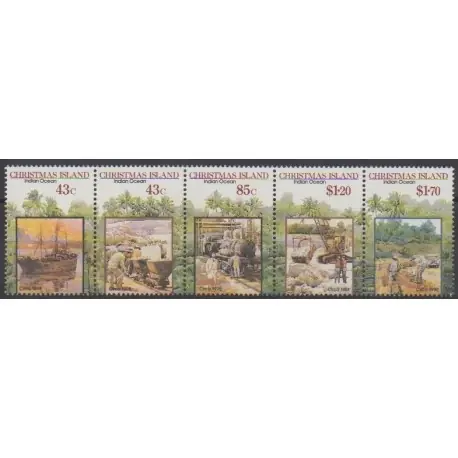 Christmas (Iles) - 1991 - No 332/336 - Artisanat ou métiers Retour Gratuit