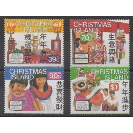 Christmas (Iles) - 1989 - No 281/284 - Folklore Gros Lot